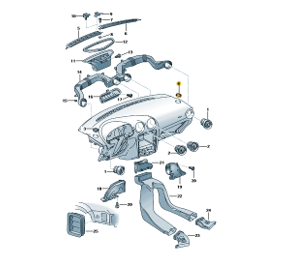 Tobera de aire para cristal de puerta color negro