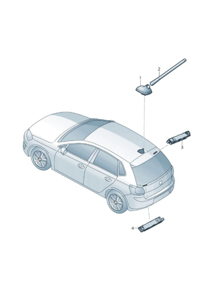 VARILLA ANTENA COLOR NEGRO ORIGINAL VW SEAT SKODA 6C0035849E (2)